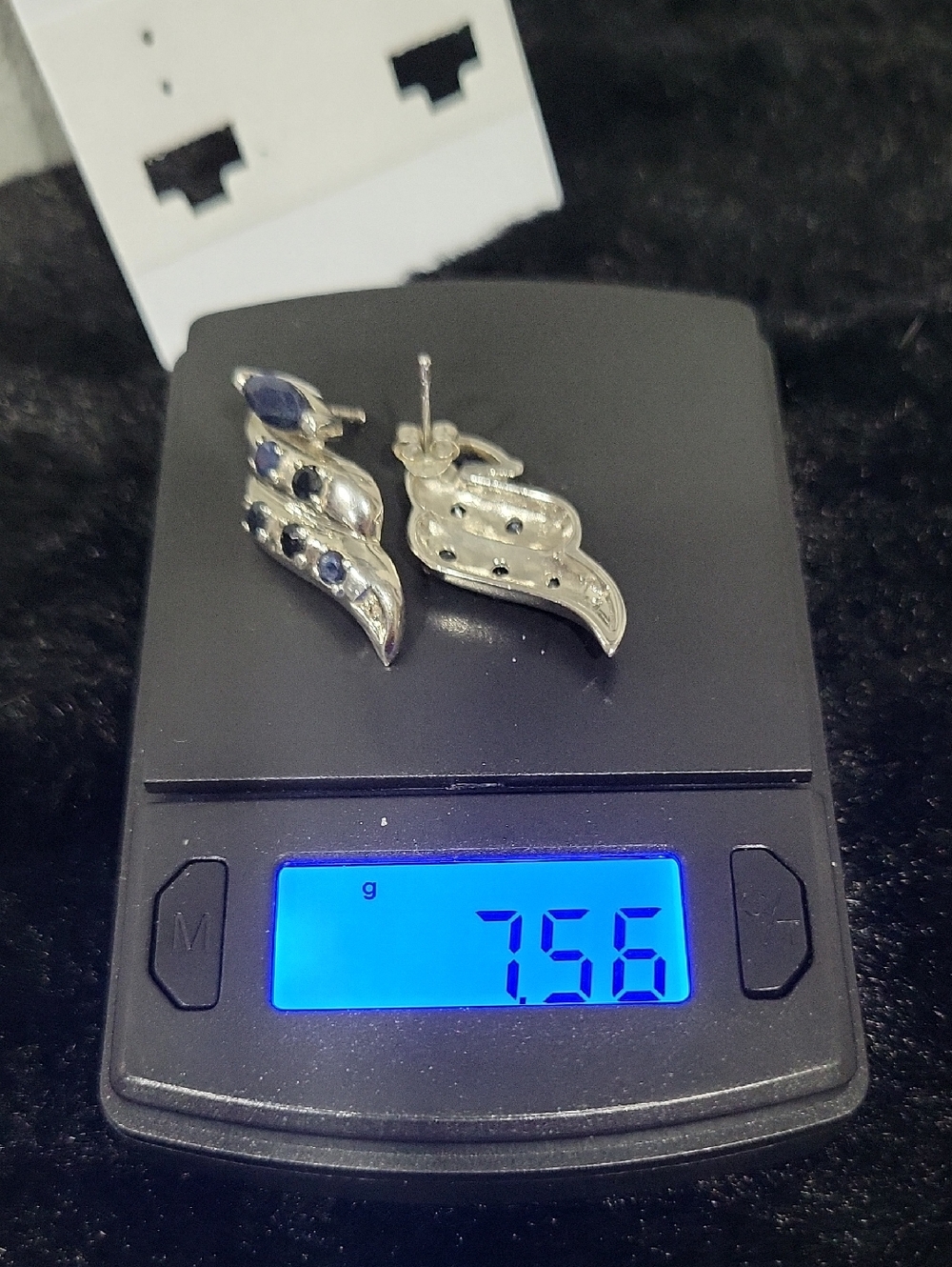 925 Silver And Sapphire Earrings - Picture 12 of 12